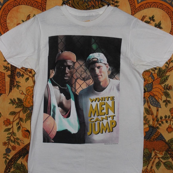 Urban Outfitters Tops White Men Cant Jump Novelty Tshirt Poshmark